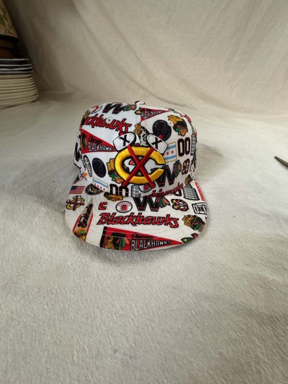 Mitchell & Ness Chicago Blackhawks All-Over Print 'After Shock' Snapback Hat
